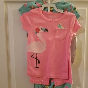 Carters- 2T 4 piece Flamingo Pajama set